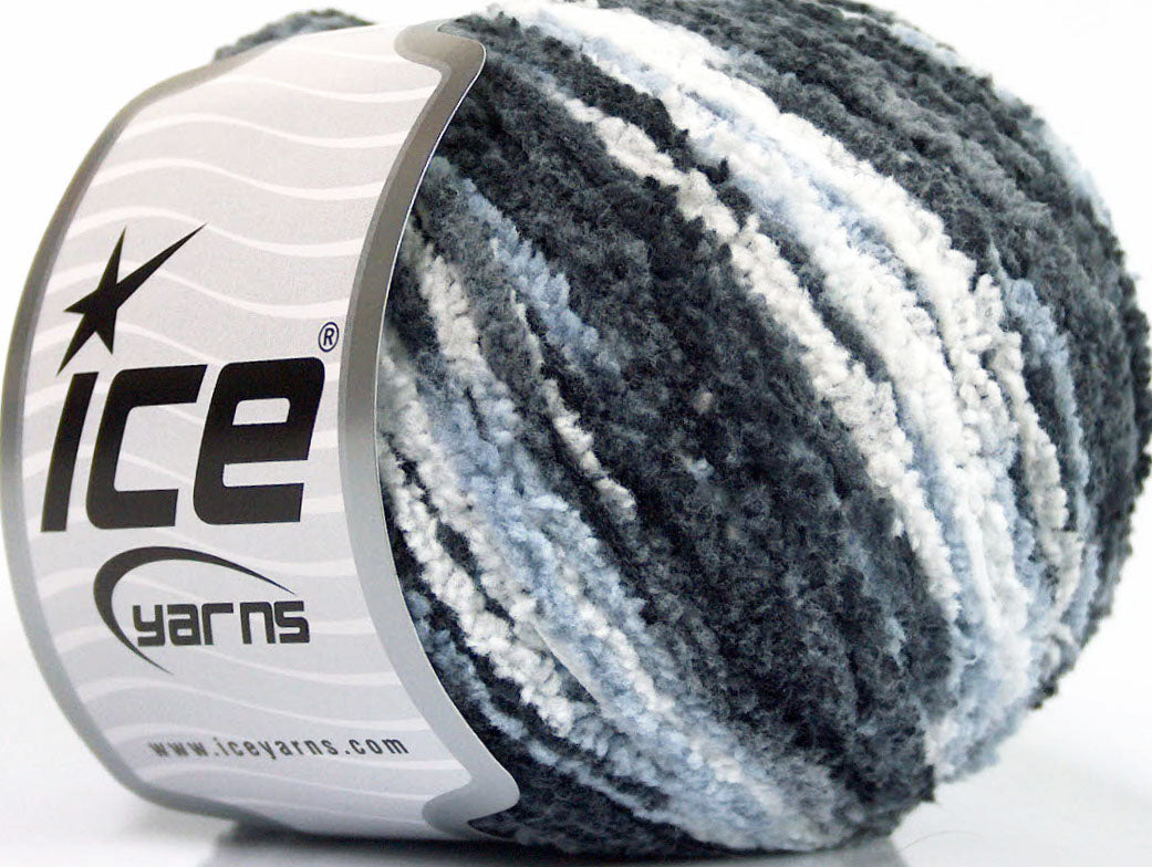 Lot of 8 Skeins ICE PUFFY DK Hand Knitting Yarn Grey Shades