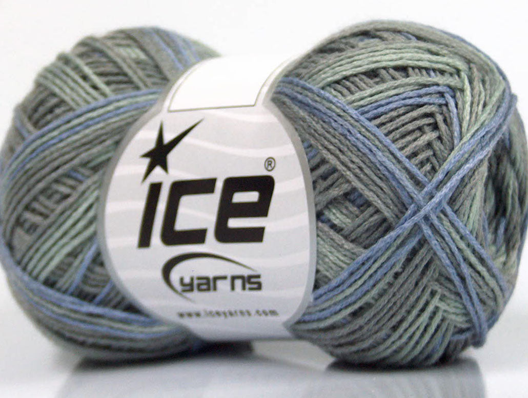 Lot of 8 Skeins ICE SALE SELF-STRIPING Hand Knitting Yarn Grey Shades Lilac