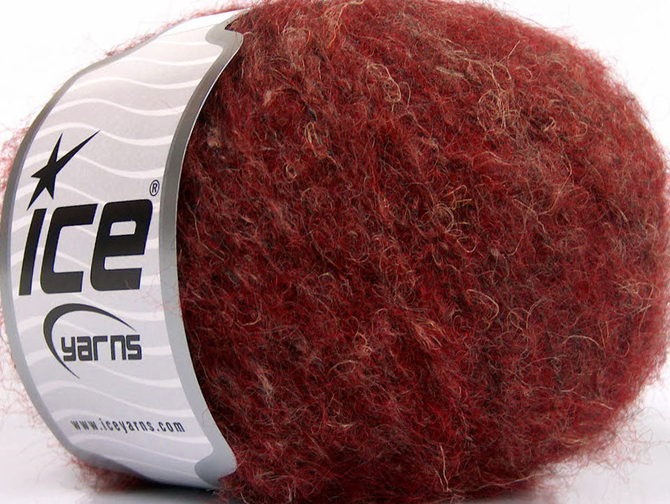 Lot of 8 Skeins ICE SALE WINTER (56% Virgin Wool 24% Linen) Yarn Burgundy Melange