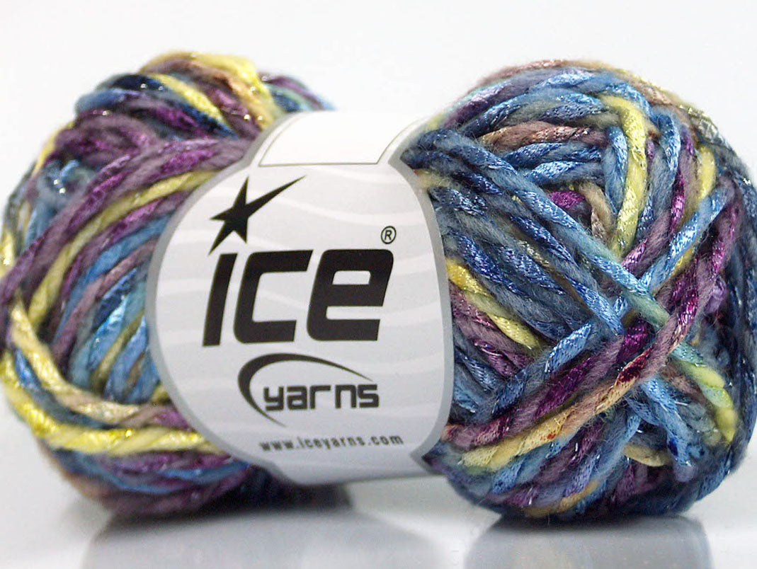 Lot of 8 Skeins ICE MILANO WOOL (50% Wool) Yarn Blue Light Green Purple