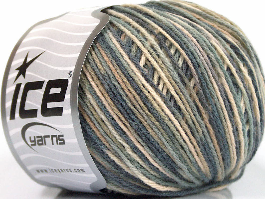 Lot of 8 Skeins ICE WOOL DK COLOR (50% Wool) Yarn Grey Shades Cream