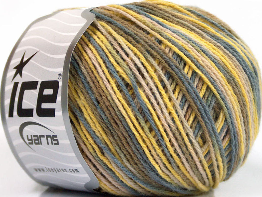 Lot of 8 Skeins Ice Yarns WOOL DK COLOR (50% Wool) Yarn Grey Camel Beige Yellow