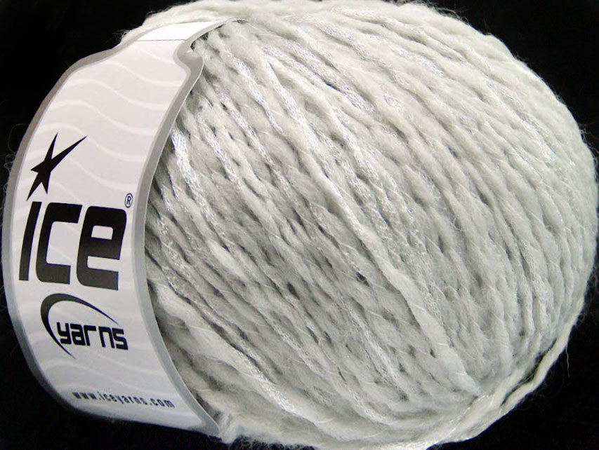 Lot of 8 Skeins ICE SALE WINTER (30% Wool) Hand Knitting Yarn Light Grey Silver