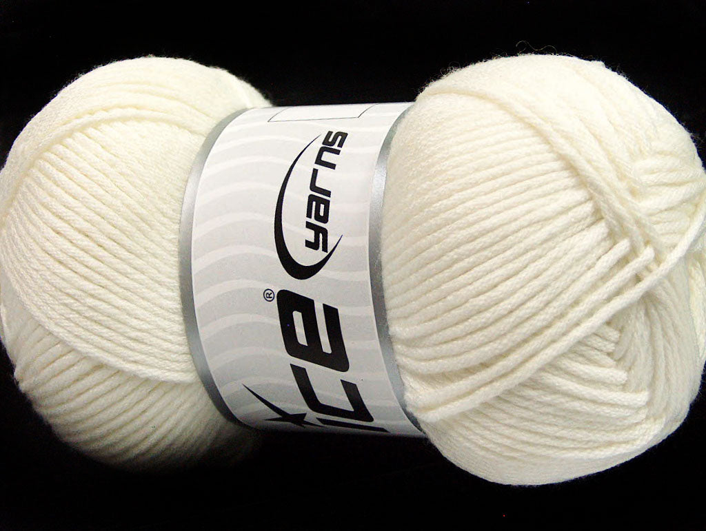 Lot of 3 x 100gr Skeins Ice Yarns BABY COMFORT Hand Knitting Yarn Ecru