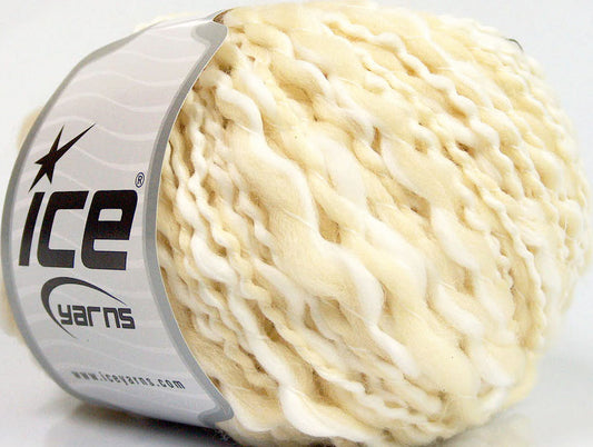 Lot of 8 Skeins ICE SALE WINTER (47% Wool) Hand Knitting Yarn Cream White