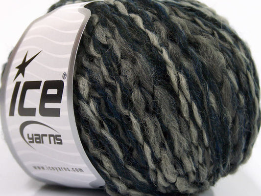 Lot of 8 Skeins ICE SALE WINTER (80% Wool) Hand Knitting Yarn Grey Shades Navy
