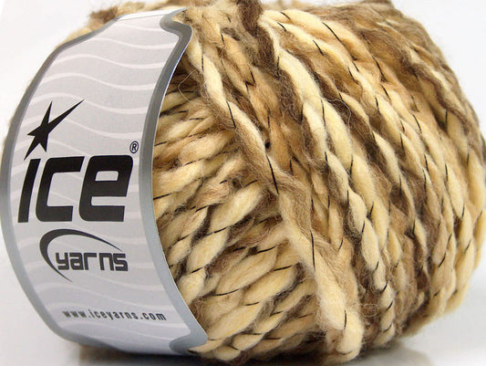 Lot of 8 Skeins ICE SALE WINTER (80% Wool) Hand Knitting Yarn Cream Camel