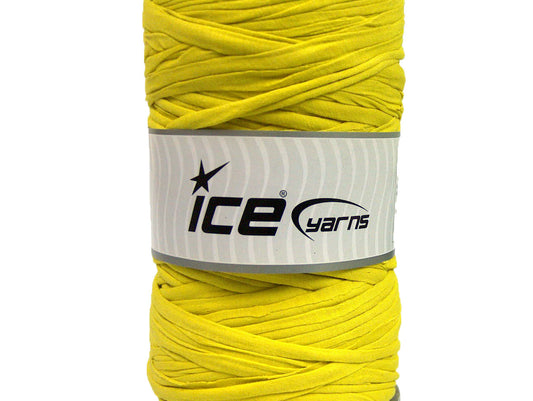 400 gr ICE UPCYCLED FABRIC (95% Cotton 5% Elastan) Hand Knitting Yarn Yellow