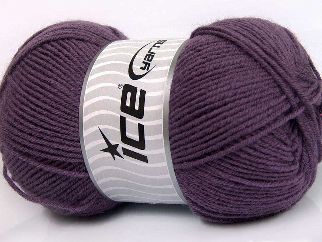 Lot of 4 x 100gr Skeins Ice Yarns ELITE WOOL (30% Wool) Yarn Purple