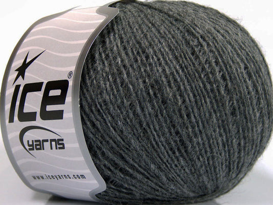 Lot of 8 Skeins ICE WOOL CORD SPORT (50% Wool) Hand Knitting Yarn Dark Grey