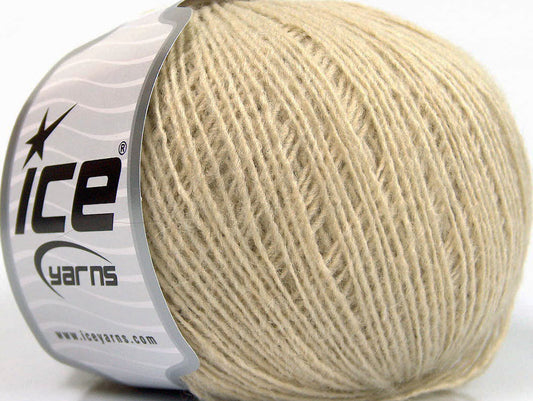 Lot of 8 Skeins ICE WOOL CORD SPORT (50% Wool) Hand Knitting Yarn Beige