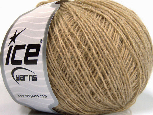 Lot of 8 Skeins Ice Yarns WOOL CORD SPORT (50% Wool) Yarn Light Camel