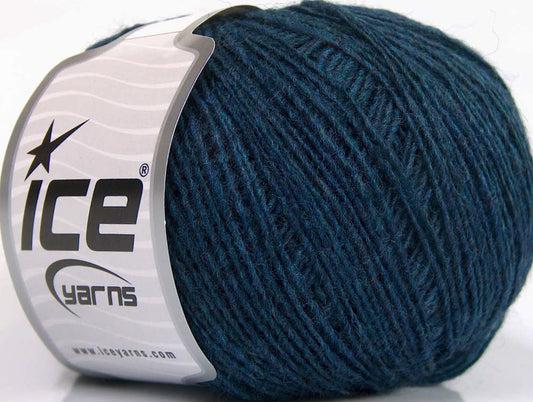 Lot of 8 Skeins ICE WOOL CORD SPORT (50% Wool) Yarn Dark Turquoise