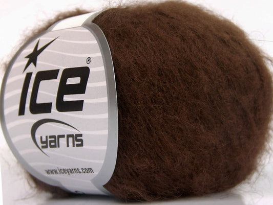 Lot of 10 Skeins ICE KID MOHAIR FINE (30% Kid Mohair) Yarn Dark Brown