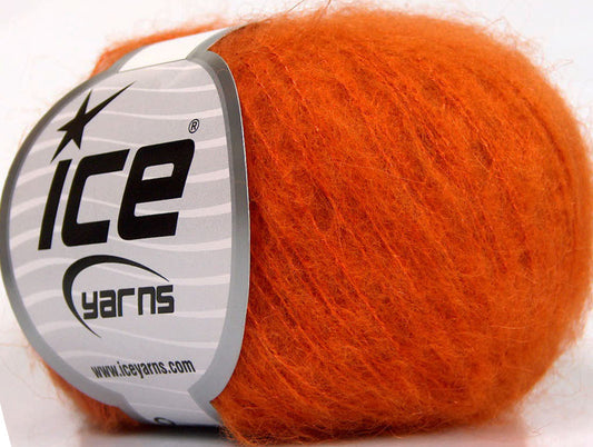 Lot of 10 Skeins ICE KID MOHAIR FINE (30% Kid Mohair) Hand Knitting Yarn Orange