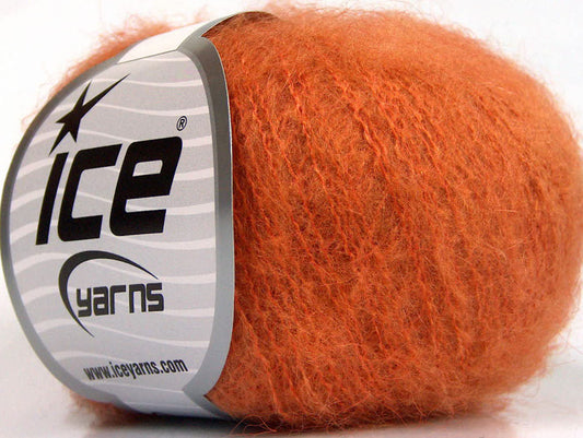 Lot of 10 Skeins ICE KID MOHAIR FINE (30% Kid Mohair) Yarn Light Orange
