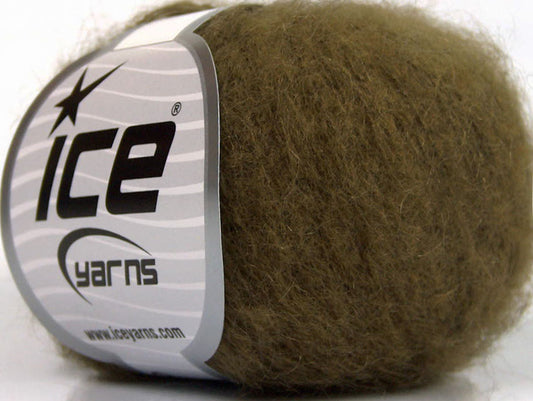 Lot of 10 Skeins ICE KID MOHAIR FINE (30% Kid Mohair) Yarn Dark Khaki