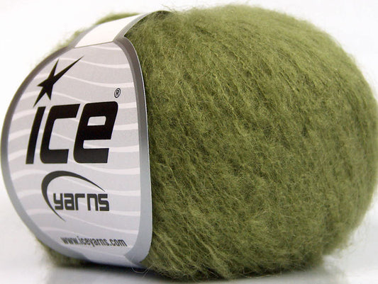 Lot of 10 Skeins ICE KID MOHAIR FINE (30% Kid Mohair) Hand Knitting Yarn Khaki