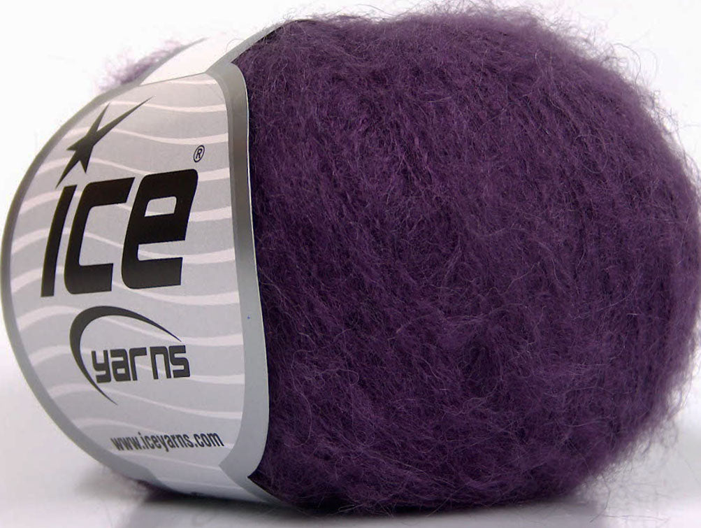 Lot of 10 Skeins ICE KID MOHAIR FINE (30% Kid Mohair) Yarn Dark Lavender