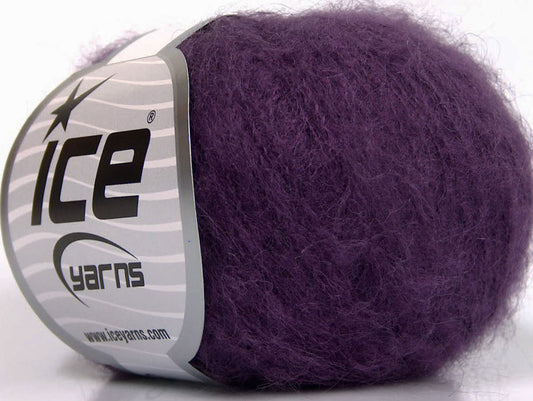 Lot of 10 Skeins ICE KID MOHAIR FINE (30% Kid Mohair) Yarn Dark Lavender