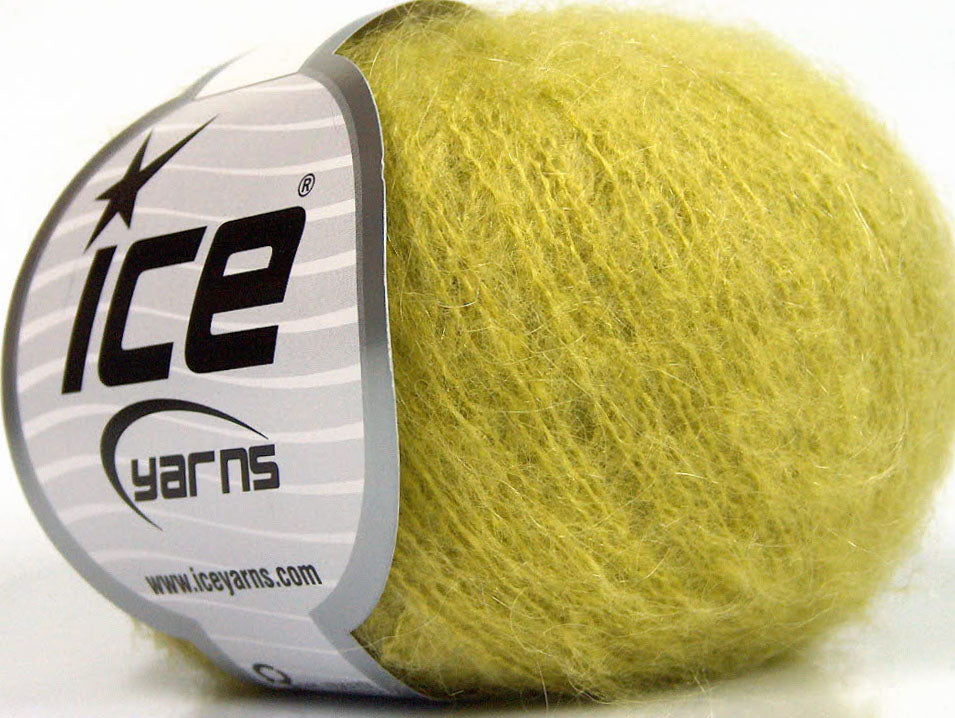 Lot of 10 Skeins ICE KID MOHAIR FINE (30% Kid Mohair) Yarn Light Olive Green