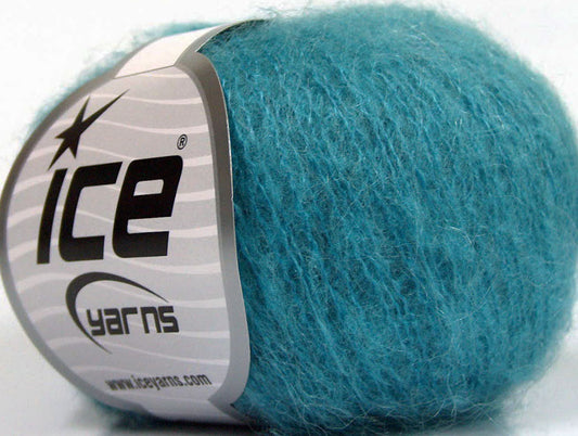 Lot of 10 Skeins ICE KID MOHAIR FINE (30% Kid Mohair) Yarn Turquoise