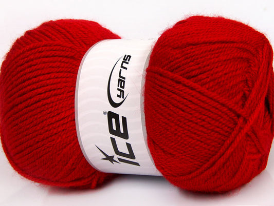 Lot of 4 x 100gr Skeins Ice Yarns GONCA Hand Knitting Yarn Red