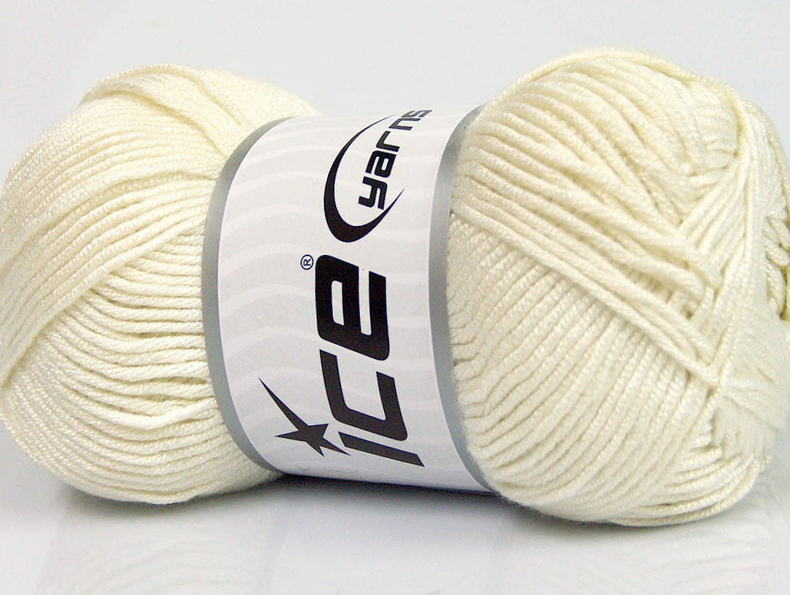 Lot of 4 x 100gr Skeins Ice Yarns BAMBOO SOFT (50% Bamboo) Yarn Ecru