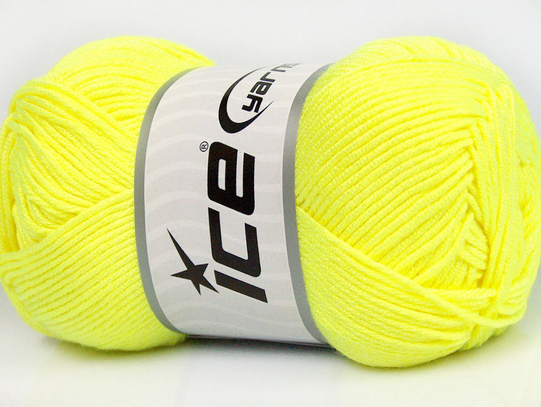 Lot of 4 x 100gr Skeins Ice Yarns BAMBOO SOFT (50% Bamboo) Yarn Neon Green
