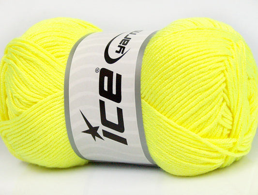 Lot of 4 x 100gr Skeins Ice Yarns BAMBOO SOFT (50% Bamboo) Yarn Neon Green