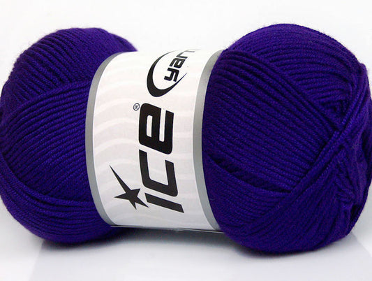 Lot of 4 x 100gr Skeins Ice Yarns BAMBOO SOFT (50% Bamboo) Yarn Purple