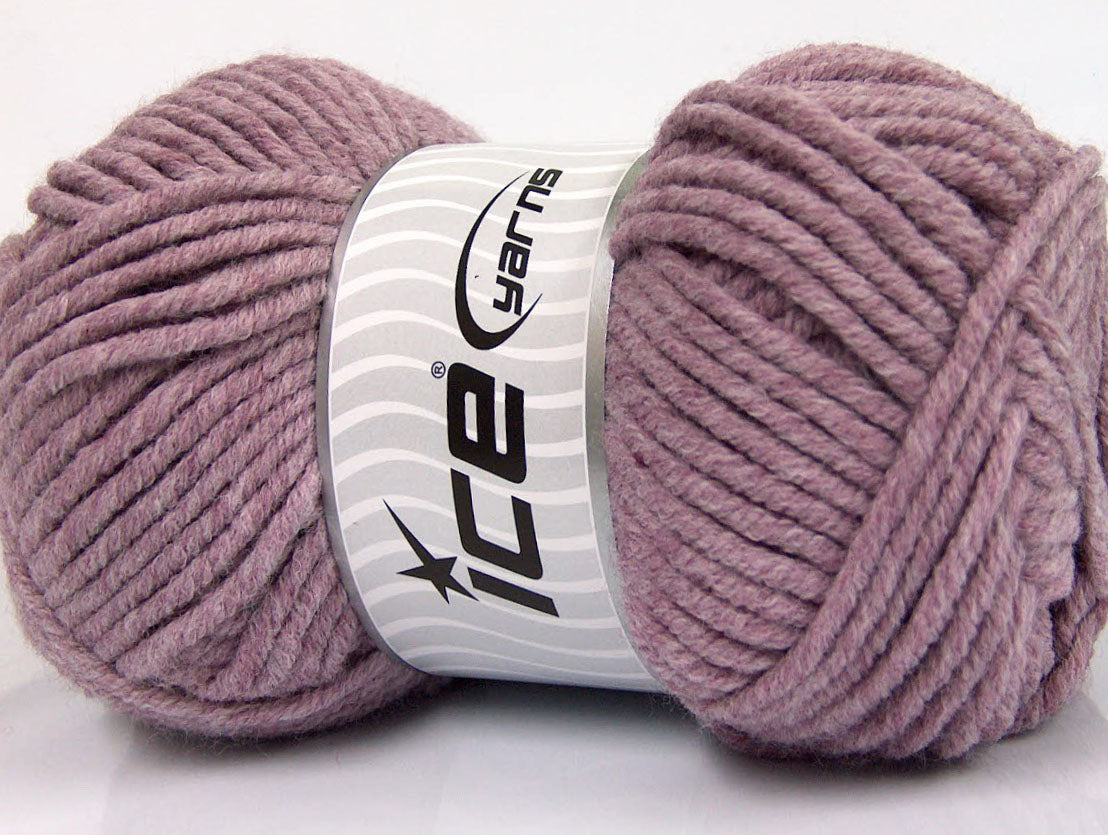 Lot of 4 x 100gr Skeins ICE SOFT TOUCH BULKY Yarn Light Maroon Melange