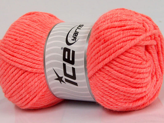 Lot of 4 x 100gr Skeins Ice Yarns SOFT TOUCH BULKY Yarn Neon Orange