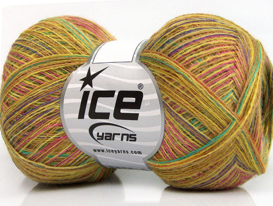 Lot of 8 Skeins ICE SALE LUXURY-PREMIUM (50% Alpaca Superfine 50% Merino Wool) Yarn Green Shades Lilac Pink