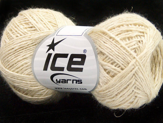 Lot of 8 Skeins ICE SALE LUXURY-PREMIUM (30% Silk 40% Extrafine Merino Wool) Yarn Cream
