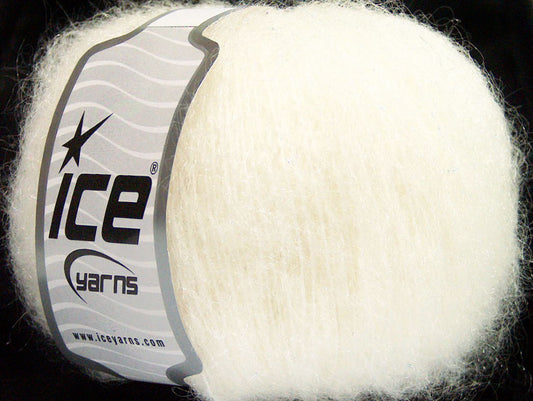 Lot of 10 Skeins ICE GENIUS MOHAIR (21% Mohair 13% Wool) Yarn Cream