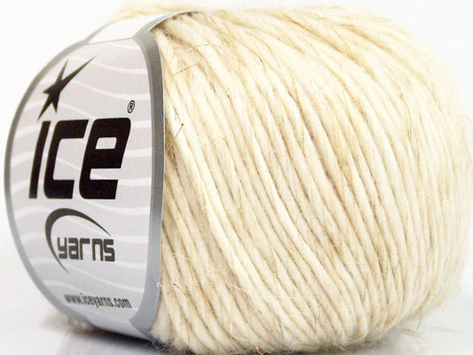 Lot of 8 Skeins ICE SALE WINTER (40% Wool 20% Linen) Hand Knitting Yarn Cream