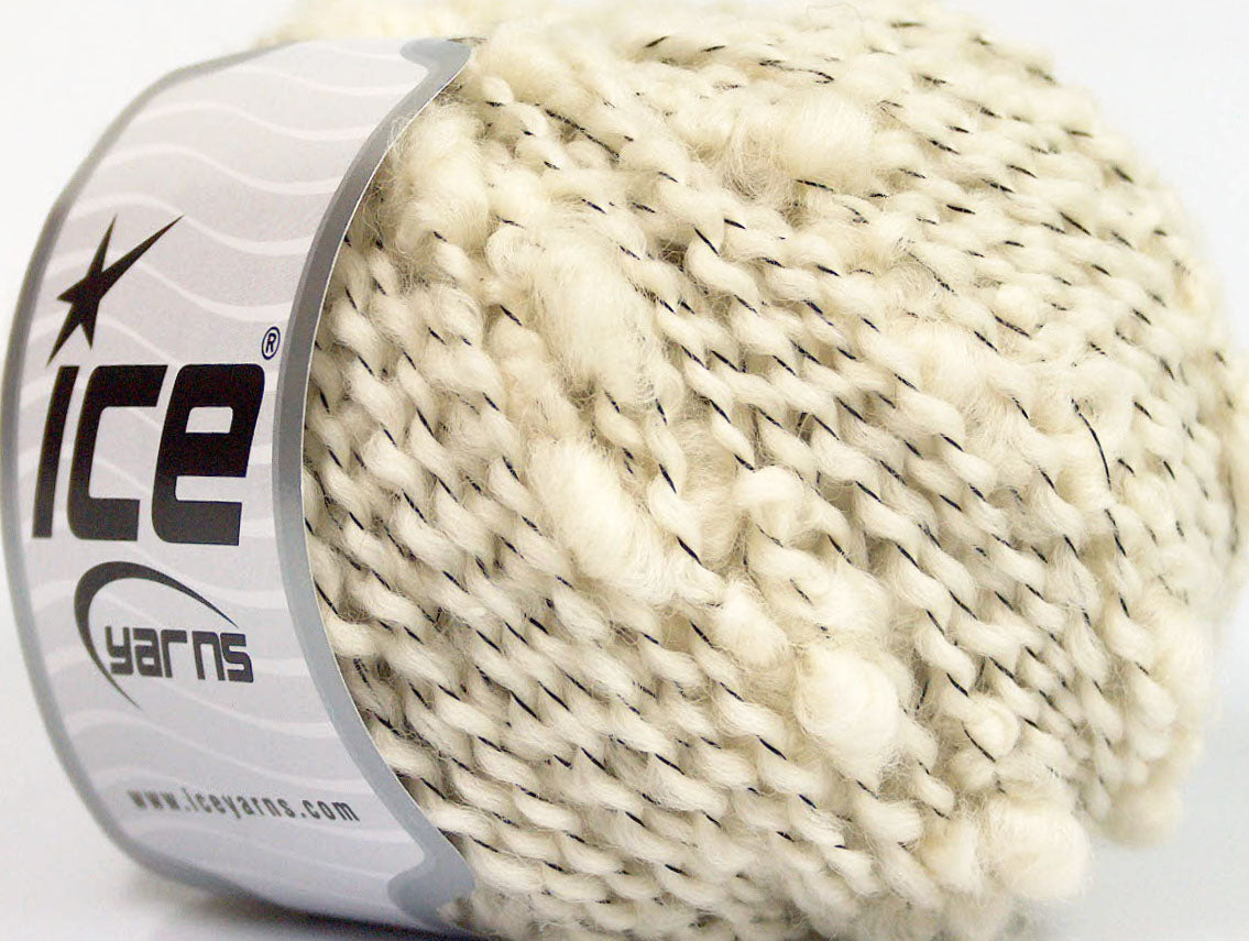 Lot of 8 Skeins Ice Yarns SALE WINTER (94% Wool) Hand Knitting Yarn Cream Black