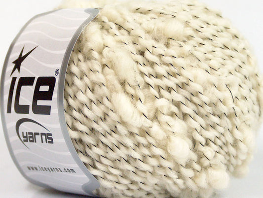 Lot of 8 Skeins Ice Yarns SALE WINTER (94% Wool) Hand Knitting Yarn Cream Black