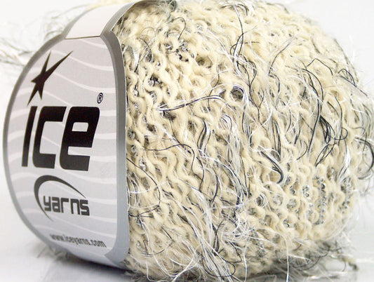 Lot of 8 Skeins ICE SALE WINTER (60% Wool) Hand Knitting Yarn Cream White Black