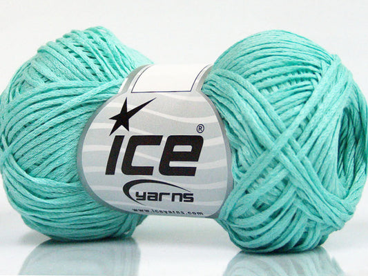 Lot of 8 Skeins ICE FETTUCCIA FINE Hand Knitting Yarn Light Turquoise