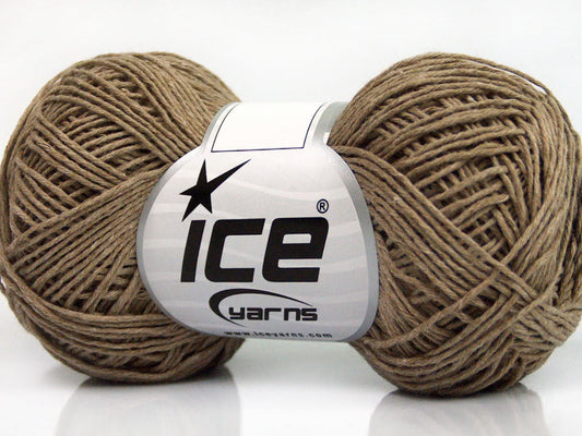 Lot of 8 Skeins ICE NATURAL COTTON FINE (100% Cotton) Hand Knitting Yarn Camel