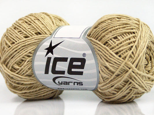 Lot of 8 Skeins ICE NATURAL COTTON FINE (100% Cotton) Hand Knitting Yarn Beige