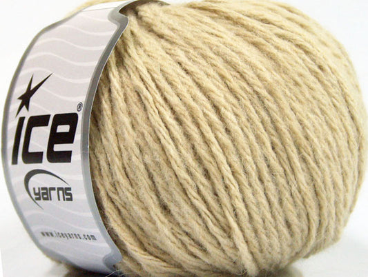 Lot of 8 Skeins ICE WOOL WORSTED 50 (50% Wool) Hand Knitting Yarn Beige