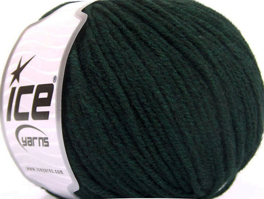 Lot of 8 Skeins ICE WOOL WORSTED 50 (50% Wool) Hand Knitting Yarn Dark Teal