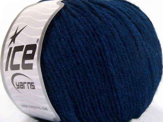 Lot of 8 Skeins ICE WOOL WORSTED 50 (50% Wool) Hand Knitting Yarn Dark Blue