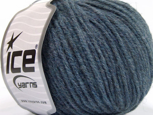 Lot of 8 Skeins ICE WOOL WORSTED 50 (50% Wool) Hand Knitting Yarn Jeans Blue