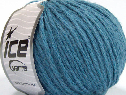 Lot of 8 Skeins ICE WOOL WORSTED 50 (50% Wool) Hand Knitting Yarn Turquoise