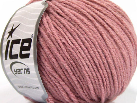 Lot of 8 Skeins ICE WOOL WORSTED 50 (50% Wool) Hand Knitting Yarn Rose Pink