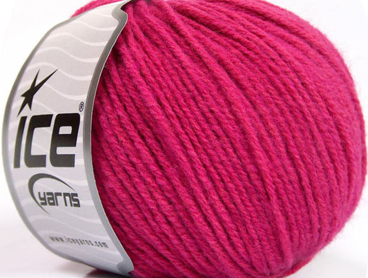 Lot of 8 Skeins ICE WOOL WORSTED 50 (50% Wool) Hand Knitting Yarn Candy Pink